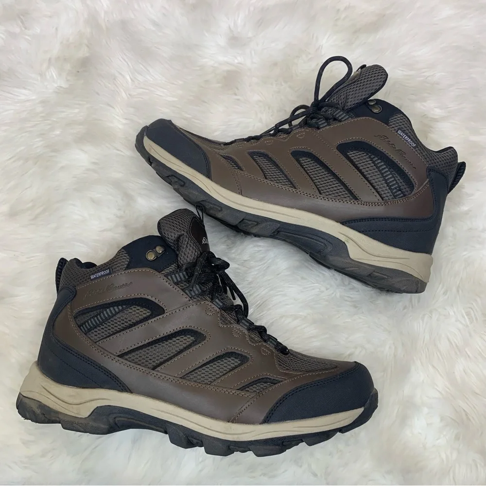 Eddie Bauer Men's Brown Graham Waterproof Leather Hiking Boots
